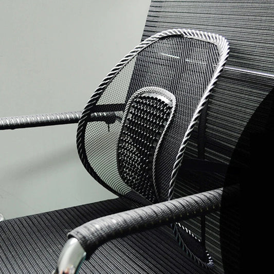 Car Seat Back Cushion – Mesh Lumbar Support Massage Pad for Car, Home & Office Chairs