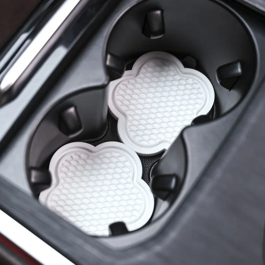 2PCS Car Cup Coaster – Flower Shaped Silicone Waterproof Non-Slip Spill-Proof Saucer