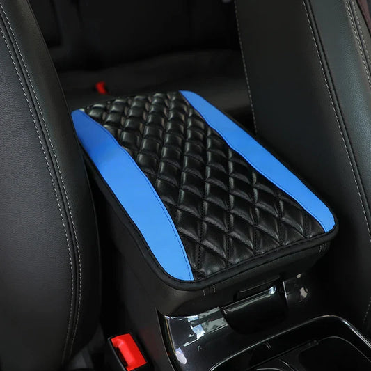 Car Armrest Cover Mat – Universal PU Leather Ethnic Style Print Waterproof Non-Slip Storage Box Pad Auto Styling Interior Accessory