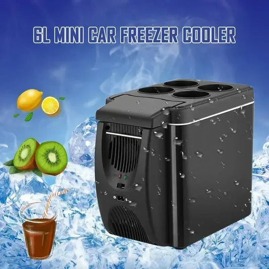 Car Refrigerator Mini Fridge Portable Freezer – 12V DC Plug-In Cooler, 6L Thermoelectric Cooler for Fruits